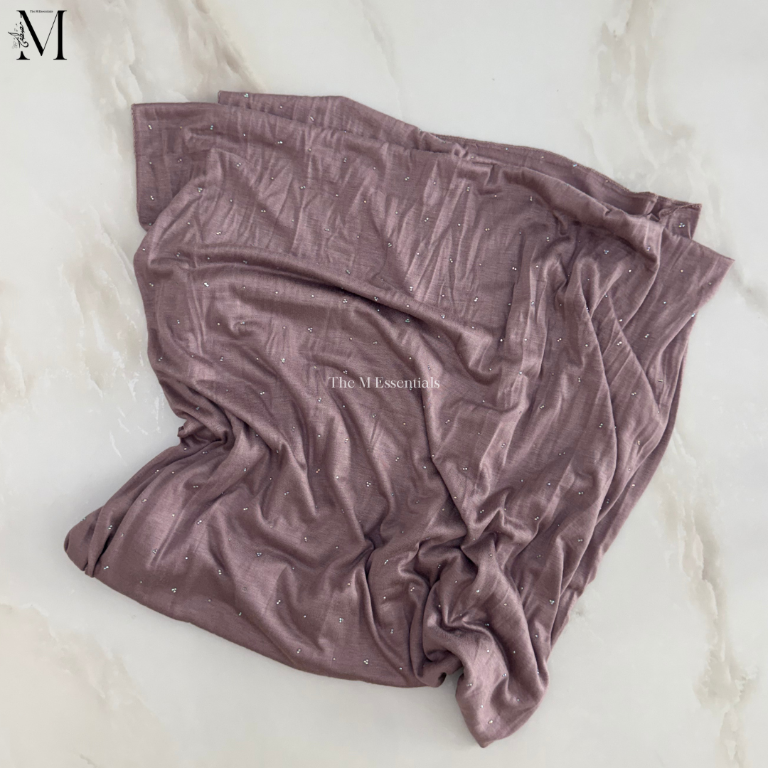 Taupe Jersey Chaddar with Stones - Large Hijabs by The M Essentials