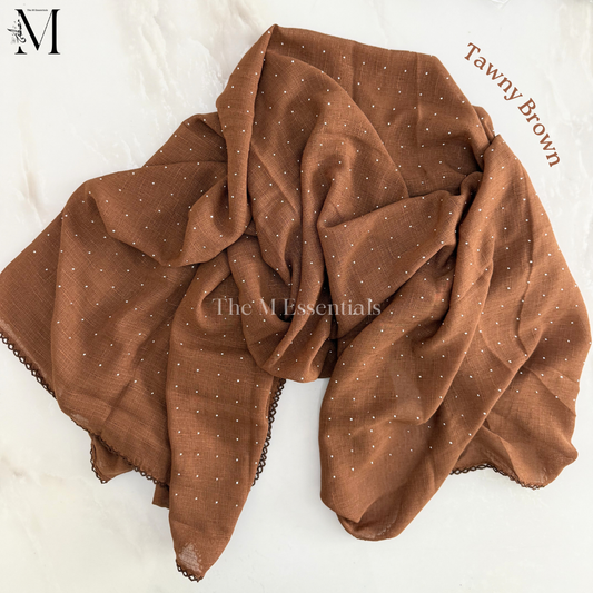 Stonework Cotton Hijab | Tawny Brown