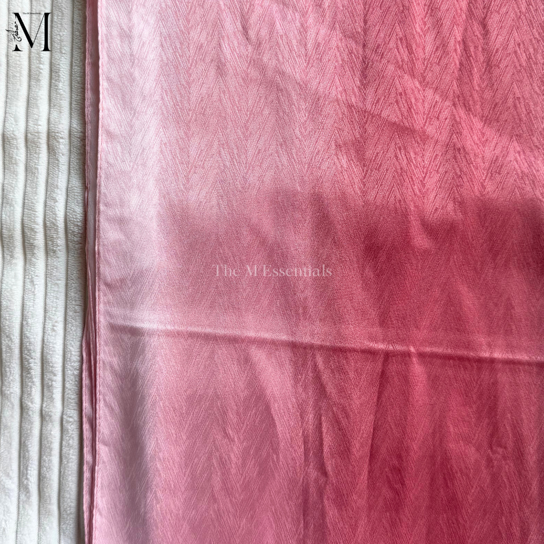 Pink Ombre Crinkle Silk Hijab | The M Essentials