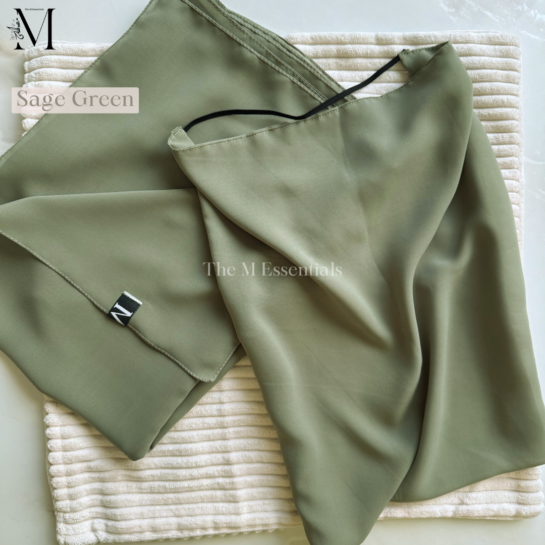 Sage green niqab hijab set