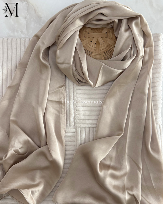 Satin Silk Hijab - latte