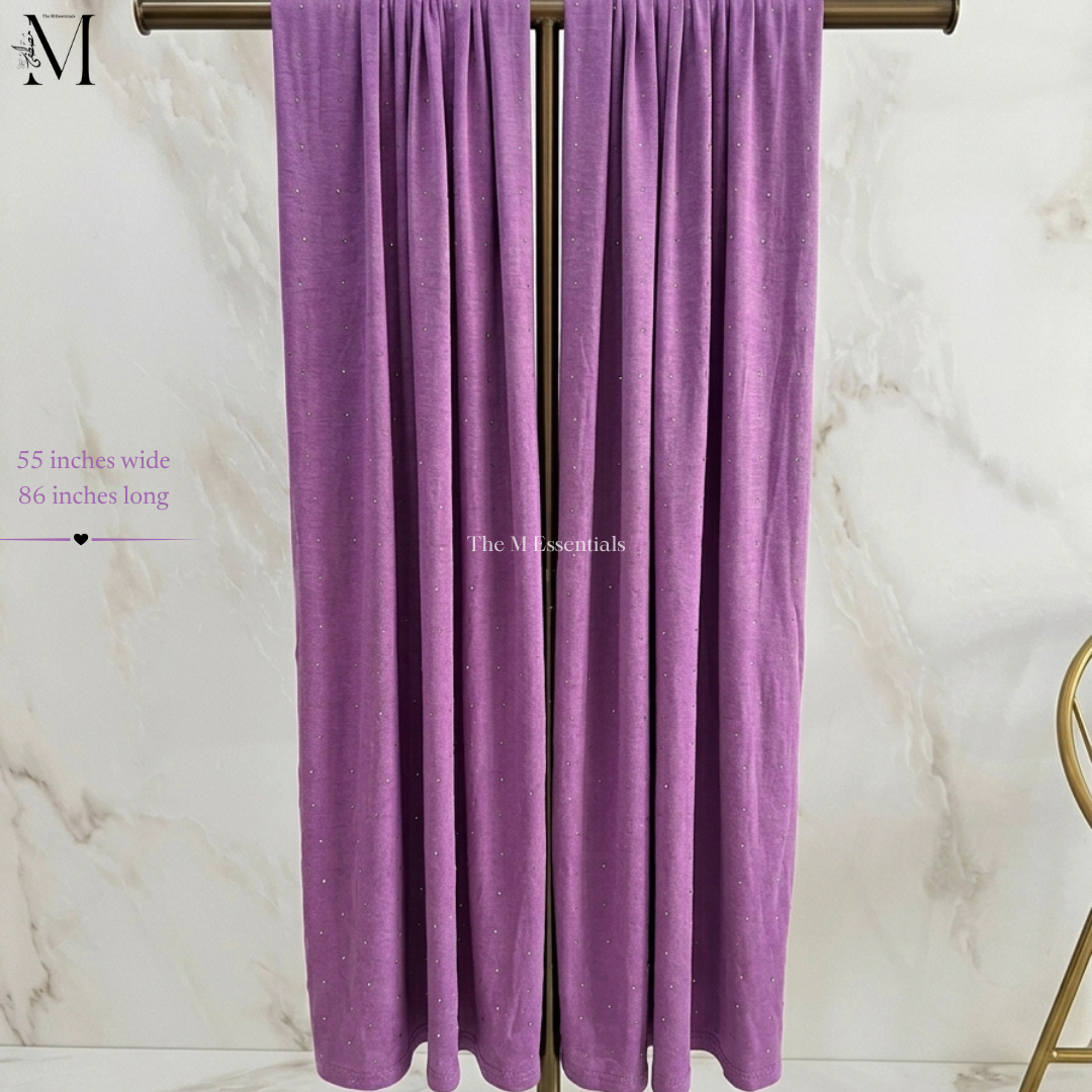 Purple Jersey Chaddar with Stones – Large Hijab by The M Essentials