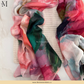 Watercolor-style printed modal hijab featuring an artistic paint-inspired pattern by The M Essentials.