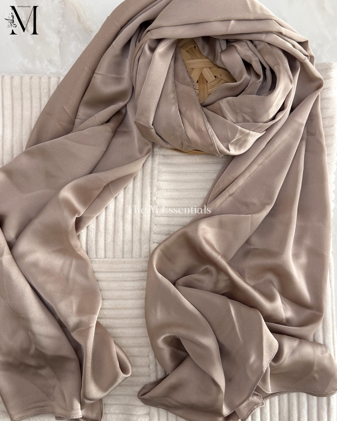 Satin Silk Hijab - Light Brown