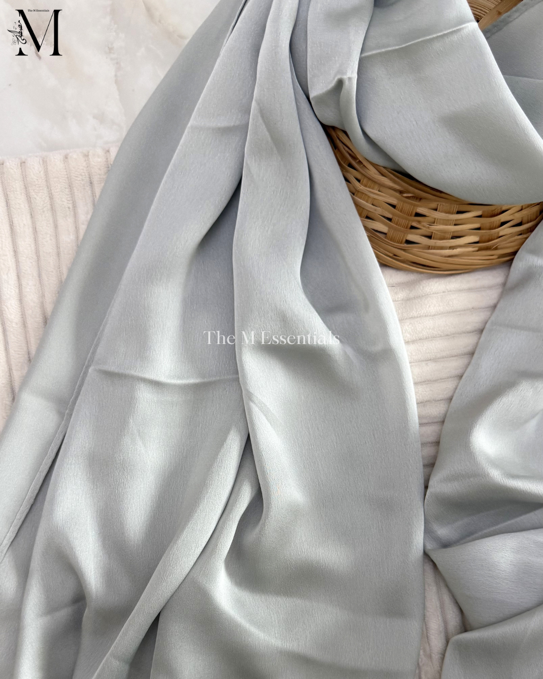 Satin Silk Hijab - Silver