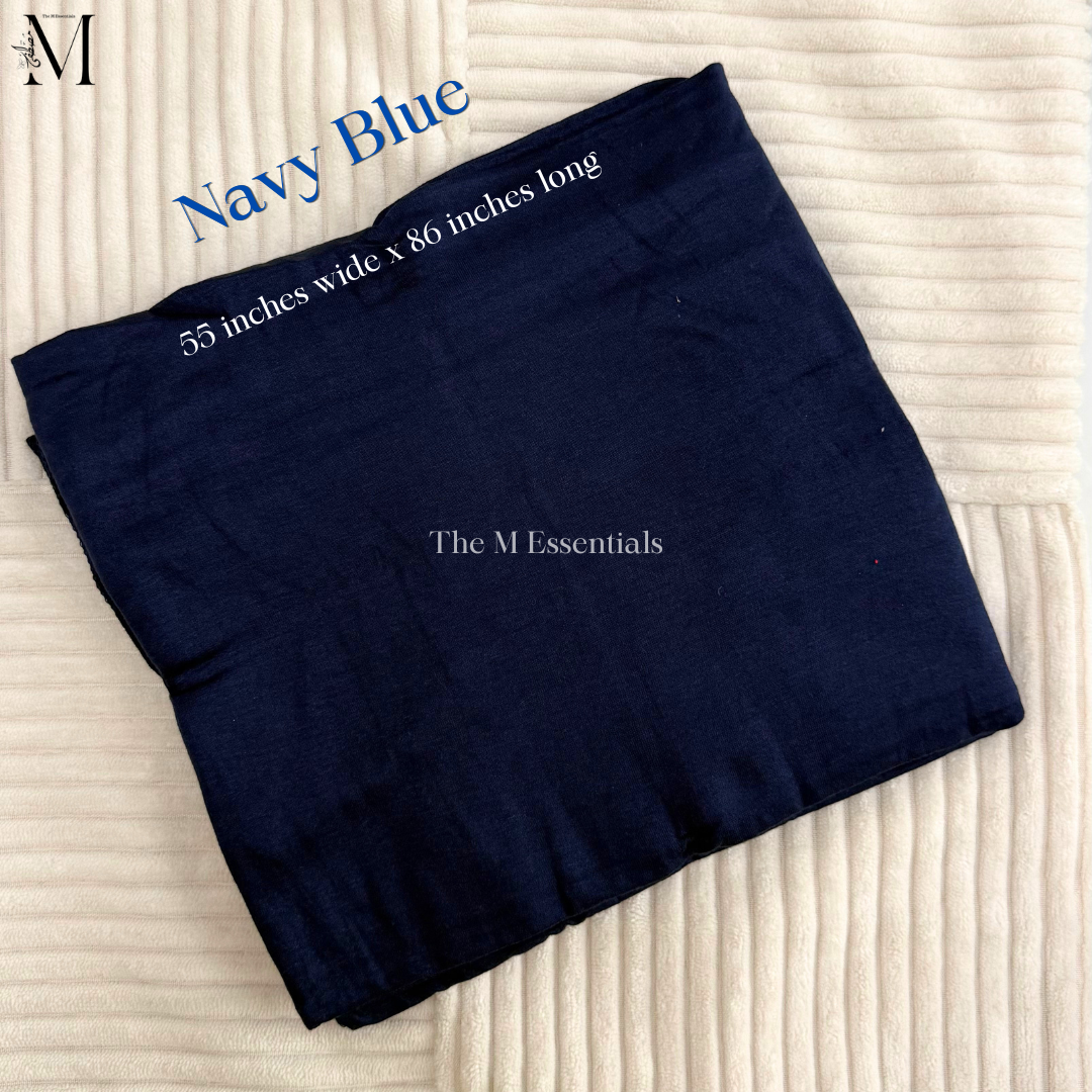 Dark Blue Big Cotton Jersey Hijab