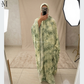 Sage Green Printed Prayer Dress with Front Pocket | The M Essentials